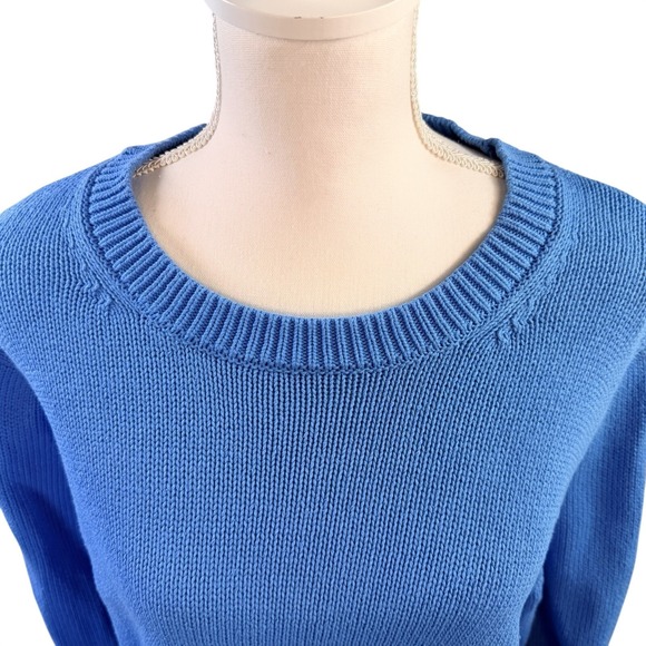 GAP Women's Crewneck Blue 100% Cotton Longsleeve Sweater Size L - Picture 4 of 7